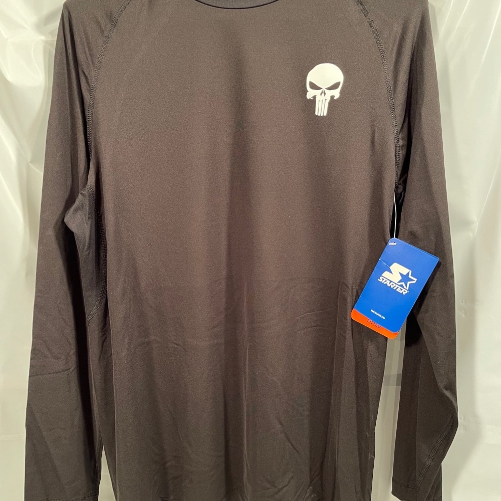 STARTER PUNISHER LOGO - DRI STAR MENS LONG SLEEVE SHIRT (BLACK)